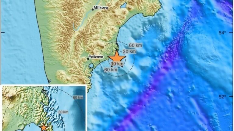 Terremoto de magnitud 7,8 sacudió la península rusa de Kamchatka: hubo alerta de tsunami