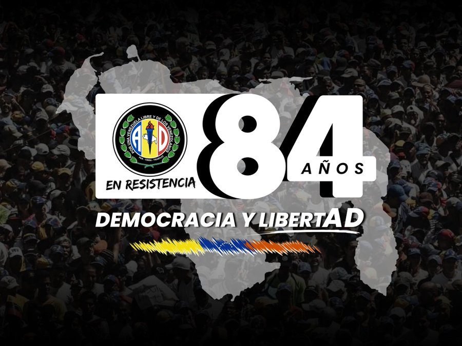 Acción Democrática cumple 84 años de fundado dividido en dos grandes toletes